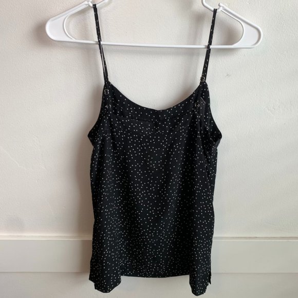 Madewell Black & White Dot Scatter Silk Inset Cami - Picture 5 of 10